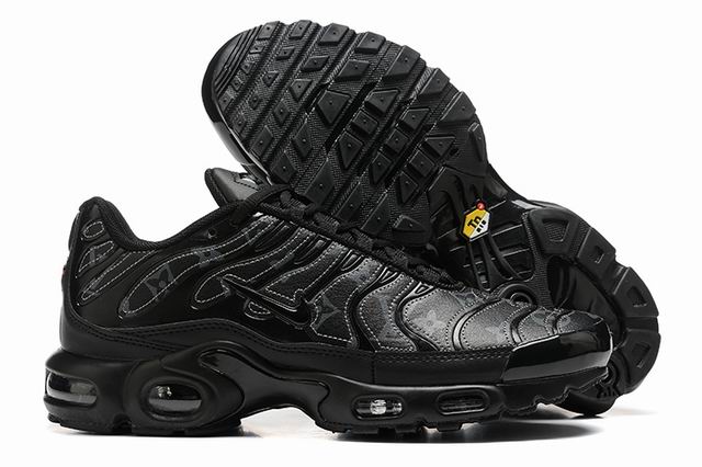 Cheap Nike Air Max Plus Black Leather Men's Shoes-84
